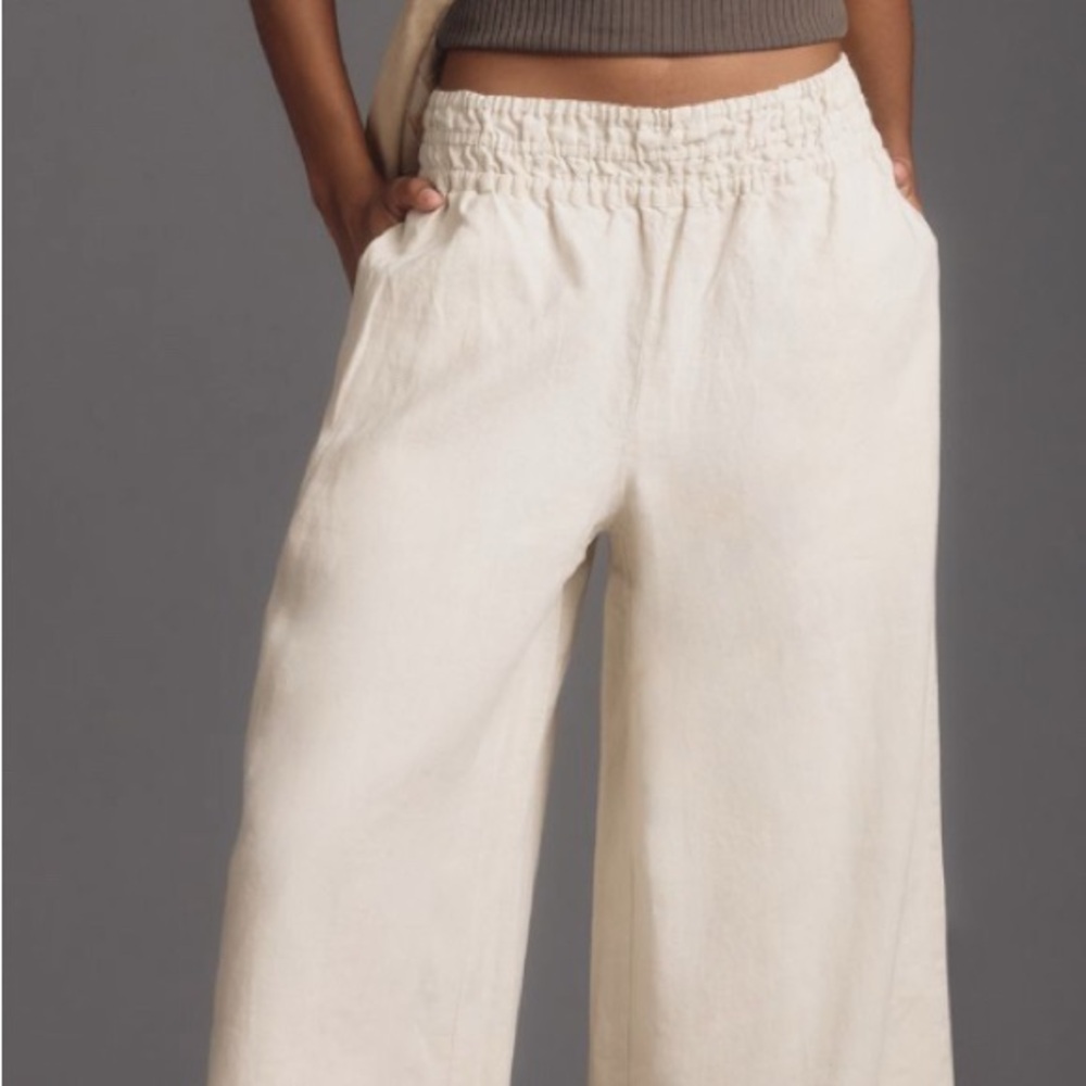 NWT XL Anthropologie Somerset Wide-Leg Pants - Linen Edition